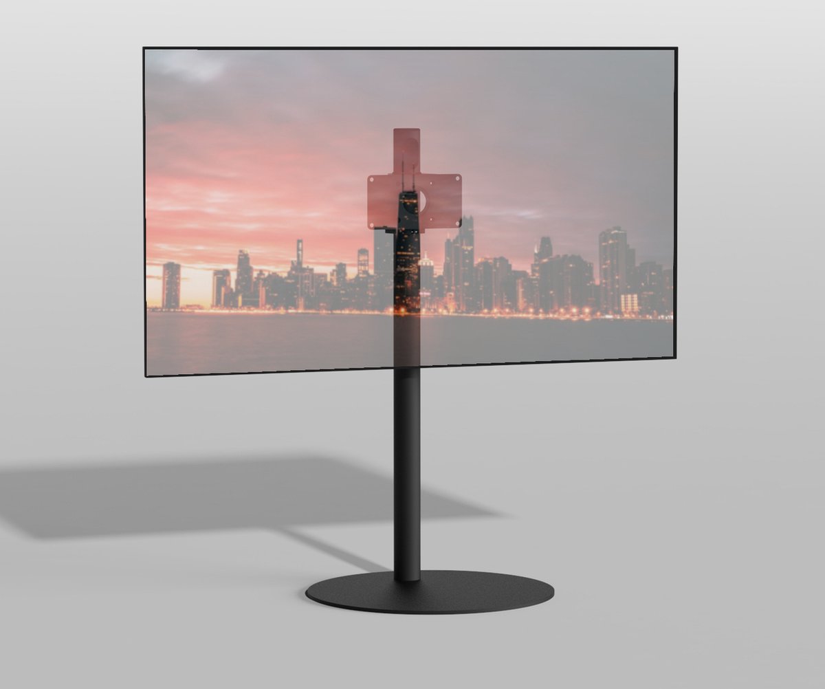 TV vloerstatief SPHERE 100 Design Tv standaard Trendy Zwart Staal 32-65” - VESA 200x100