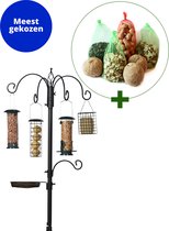 Vogel voederstation 185 cm - inclusief 7-delig vogelvoerpakket