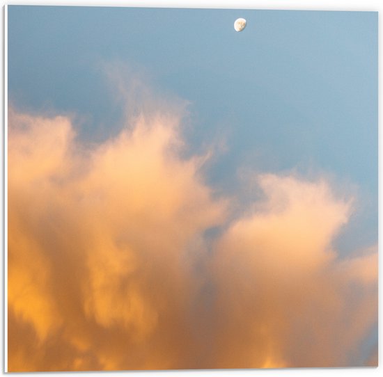WallClassics - PVC Schuimplaat - Oranje Wolken - 50x50 cm Foto op PVC Schuimplaat (Met Ophangsysteem)