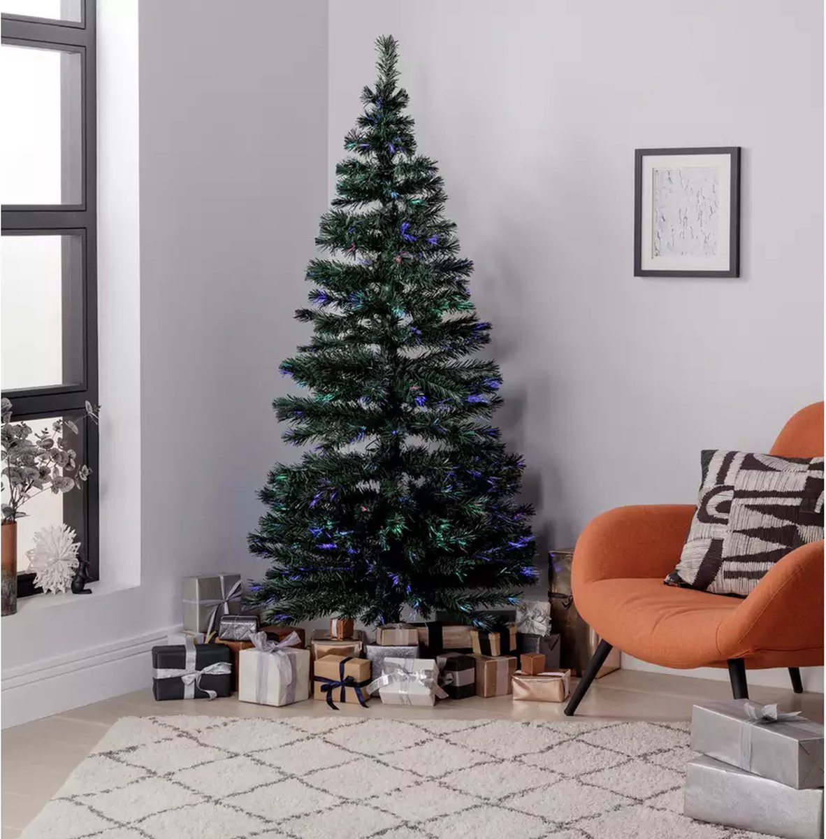 Argos Home Fiber Optic 6ft Glasvezel Kerstboom - Groen 180cm