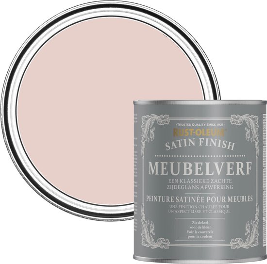 Foto: Rust oleum roze meubelverf zijdeglans roze champagne 750ml