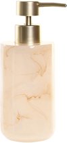 Articles - Pompe/distributeur de savon aspect marbre polyrésine rose crème 17 cm