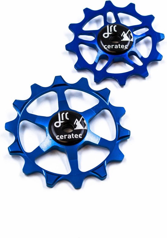 Foto: Jrc components 14 12t ceramic jockey wheels for sram eagle blue keramische derailleurwieltjes