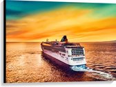 WallClassics - Canvas  - Groot Cruiseschip op Water met Felle Lucht - 100x75 cm Foto op Canvas Schilderij (Wanddecoratie op Canvas)