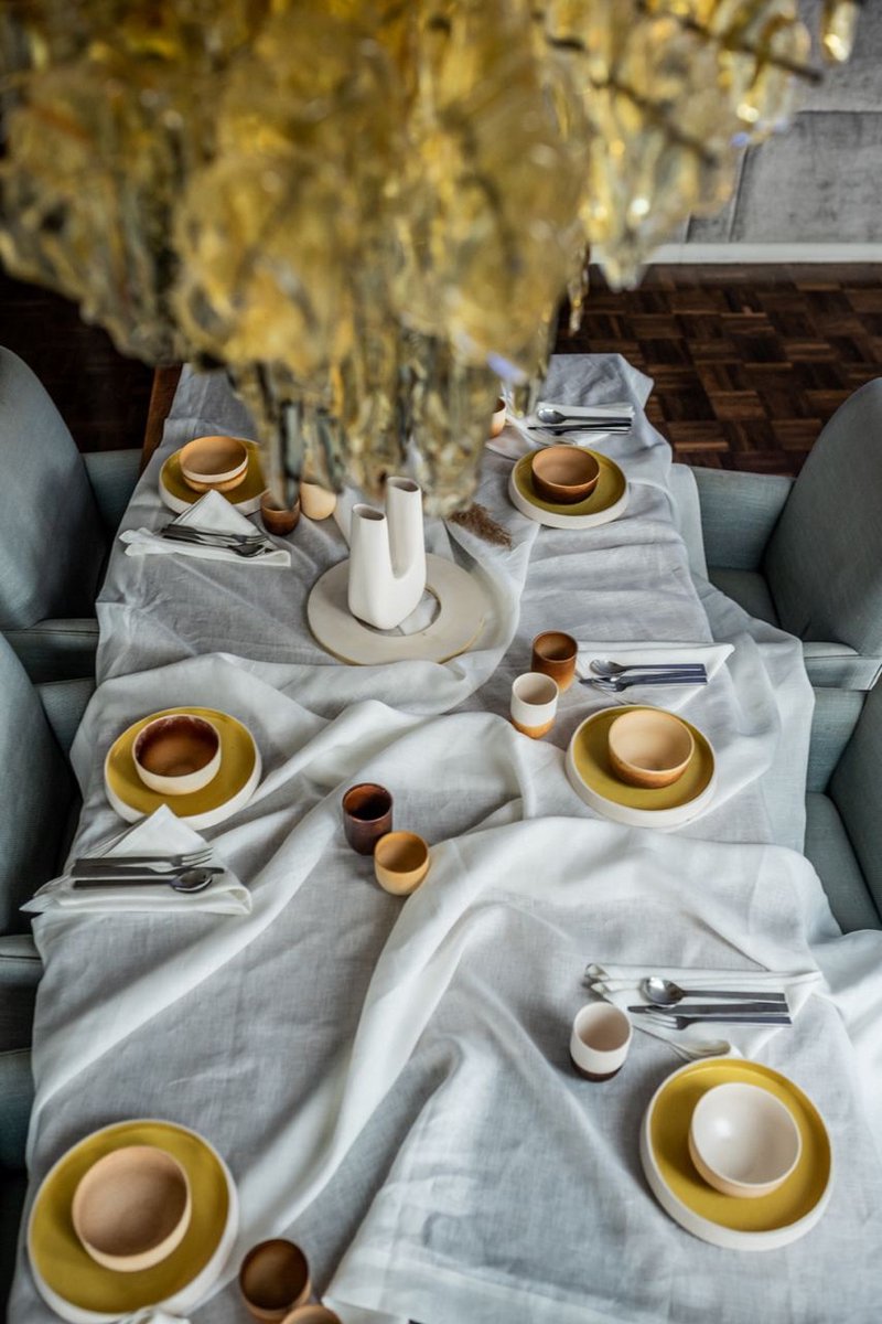 VANLINNEN - tablecloth White colour- 100% linen - 170cm x300cm - natural linen tablecloth