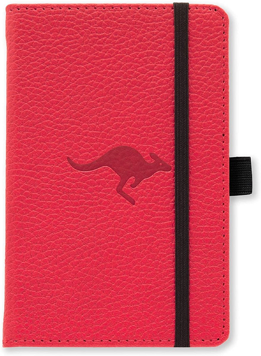 Dingbats* Wildlife A6 Notitieboek - Red Kangaroo Raster - Bullet Journal met 100 gsm Inktvrij Papier - Schetsboek met Harde Kaft, Elastische Sluiting en Bladwijzer