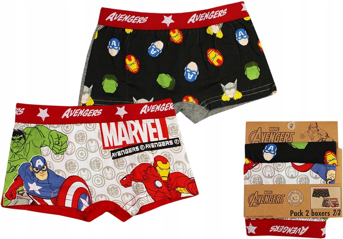 Boxer Avengers - coton biologique certifié - 2 pièces - taille 6/8 ans |  bol.com