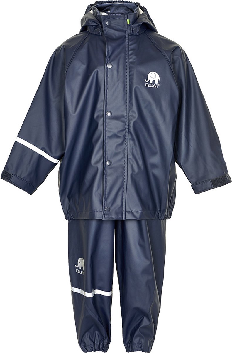 CeLavi Regenpak kinderen - Donkerblauw - maat 160 (158/164cm) - leeftijd 13 jaar