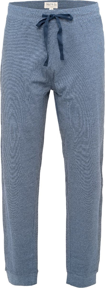 Phil & Co Heren Pyjama Set Lang Katoen Blauw - Maat XL