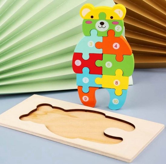 Houten Puzzel voor Kinderen - Thema: Beer - Dieren Puzzel - Montessori  Speelgoed -... | bol.com