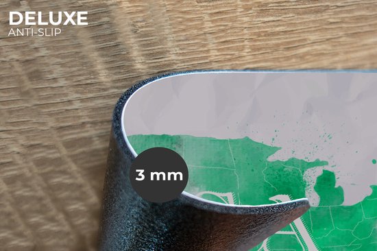 Set de table - Wereldkaart - États-Unis - Vert - 45x30 cm - 6 pièces