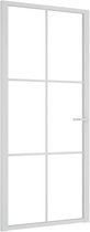 vidaXL - Binnendeur - 93x201,5 - cm - ESG-glas - en - aluminium - wit