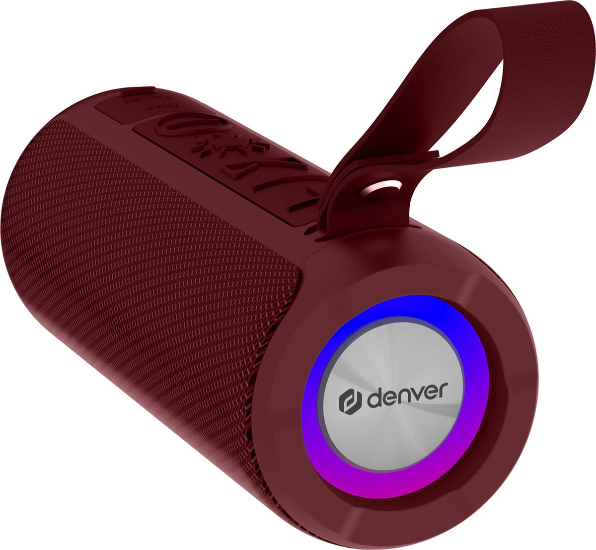 Denver Bluetooth Speaker - LED Verlichting - Muziek Box met Oplaadbare Batterij - BTV213 - Bordeaux Rood