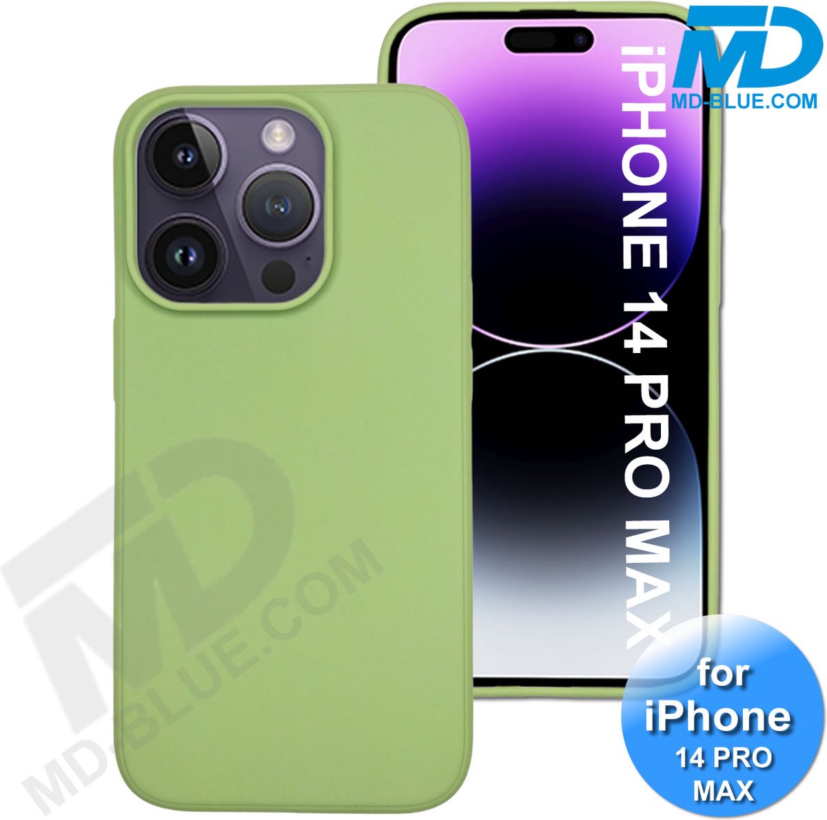 Hoesje geschikt voor de iPhone 14 Pro Max - telefoonhoesje - Back Cover - Siliconen - Groen