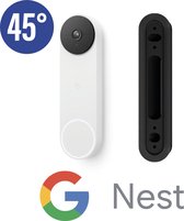 SmarThuis - Hoekbeugel geschikt voor Google Nest deurbel (batterij)  - hoekbeugel van 45 graden - inclusief montage materiaal - sterk en milieubewust