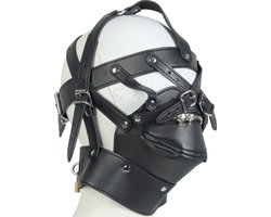 Banoch | Masker Cross | Zwart imitatie leer | Bondage