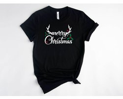Lykke Christmas T-Shirt | Kerst | Merry Christmas | Mannen - Vrouwen - Unisex | Katoen | Zwart | Maat M