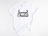 Lykke Christmas T-Shirt | Kerst | Merry Christmas |  Mannen - Vrouwen - Unisex | Katoen | Wit | Maat M