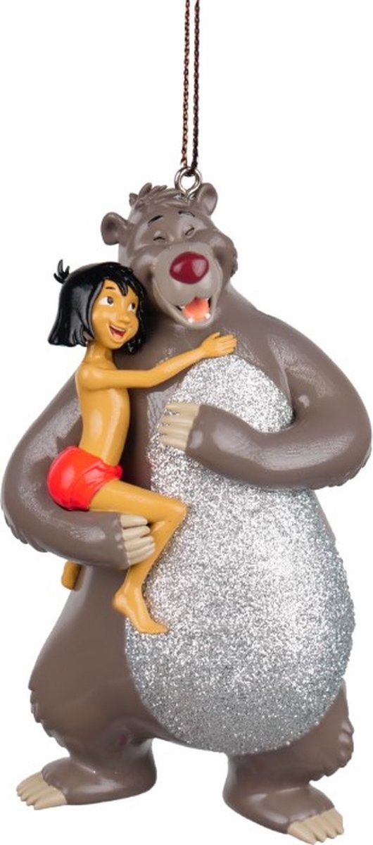 Kurt S. Adler kunststof kerstbal - disney mowgli en baloe 10.5cm multi 1 stuks