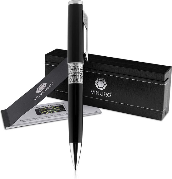 Vinuro® Proteus | stylo à bille de luxe | métal noir | avec mécanisme de  rotation de... | bol.com