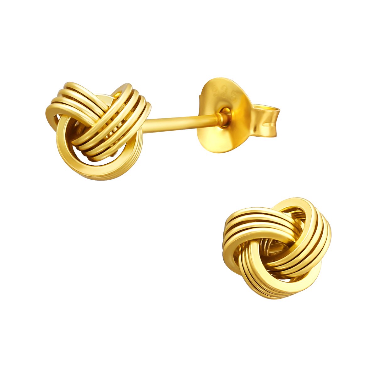 Amanto Oorbellen Freekje Gold - 925 Zilver Verguld - Knopje - ∅6mm