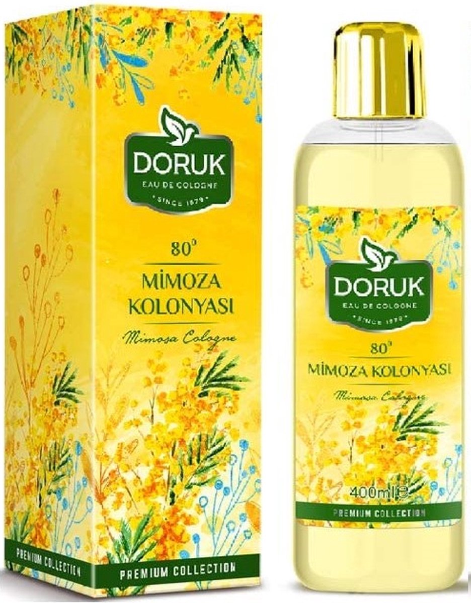 Doruk - Eau de cologne 400ml - 80° alcohol - Mimosa cologne - Optimale desinfectie van handen
