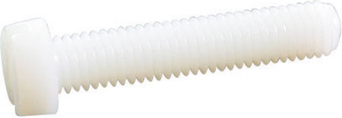 (24 STUKS) M5X20 METAALSCHROEF NYLON (POLYAMIDE) DIN 84 (ISO 1207)