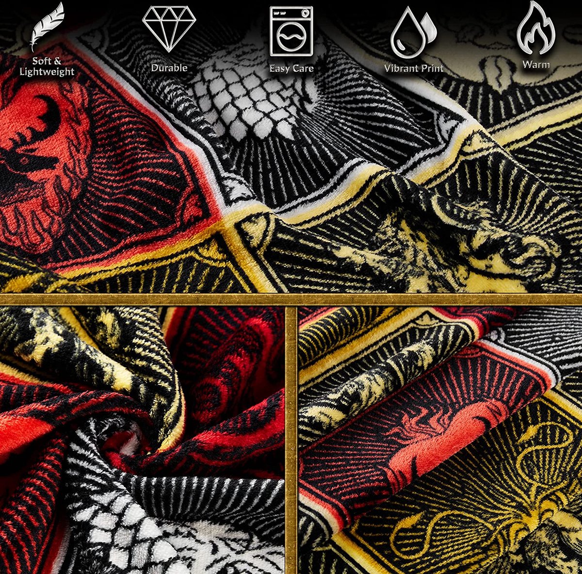 Cappello E Sciarpa Invernali Ufficiali Game Of Thrones – Casate Stark, Lannister, Targaryen – Unisex