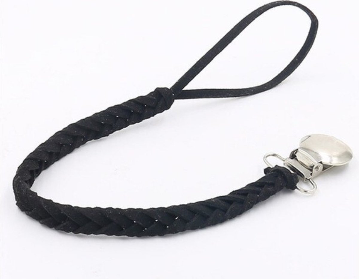 Goedkoopste littlecutiez Speenkoord Zwart - touw - Gevlochten - Kraamcadeau - Bab