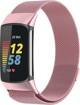 Milanees bandje - geschikt voor Fitbit Charge 5 / Charge 6 - roze