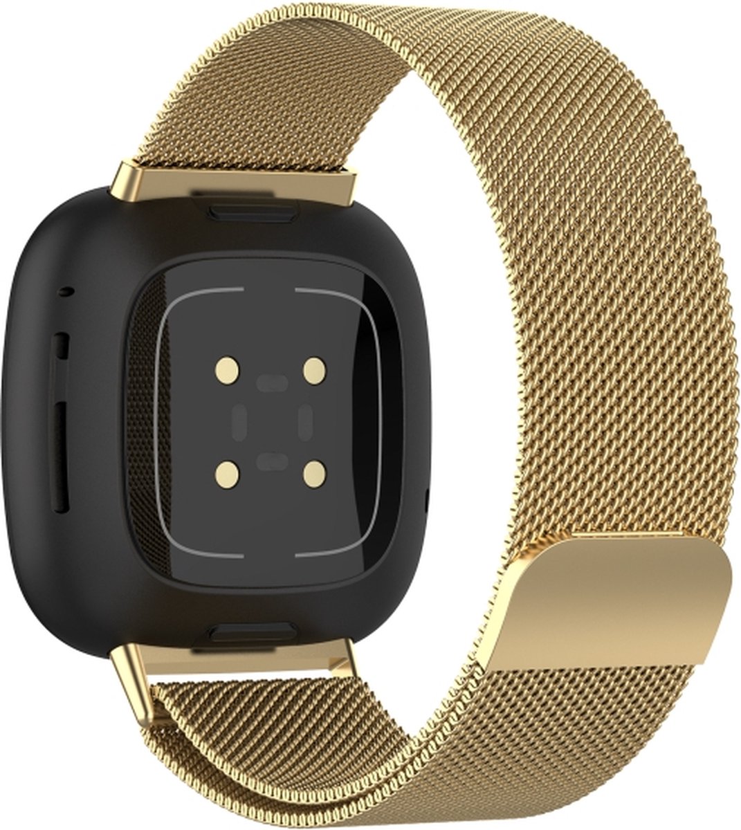 Milanees bandje - geschikt voor Fitbit Versa 3, Versa 4 / Sense - M/L - goud
