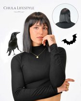 Halloween Zwarte pruik - Bob - Kort - Chula Lifestyle Pruiken