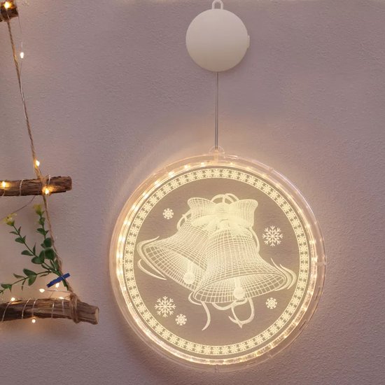 Kerstdecoratie met kerstbellen, met LED-verlichting.
