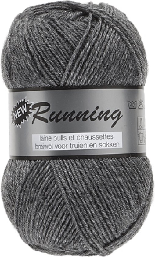 Lammy Yarns Running Sokkenwol - Grijs (002) - wol en acryl garen - 1 bol van 50 gram - pendikte 2 a 3 mm.