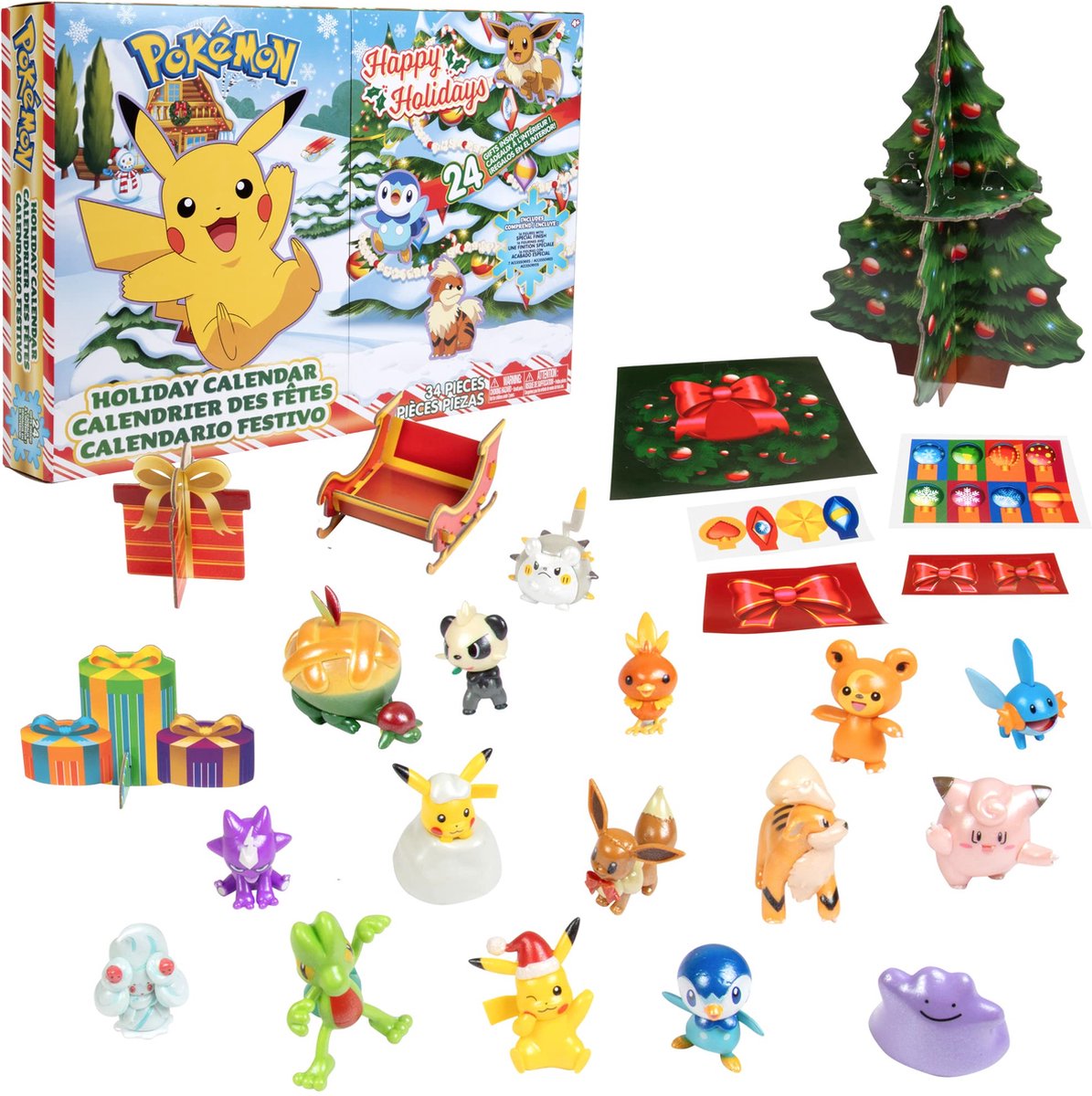 Pokémon Advent Kalender 43 x 31 x 7cm 24 cadeautjes inbegrepen