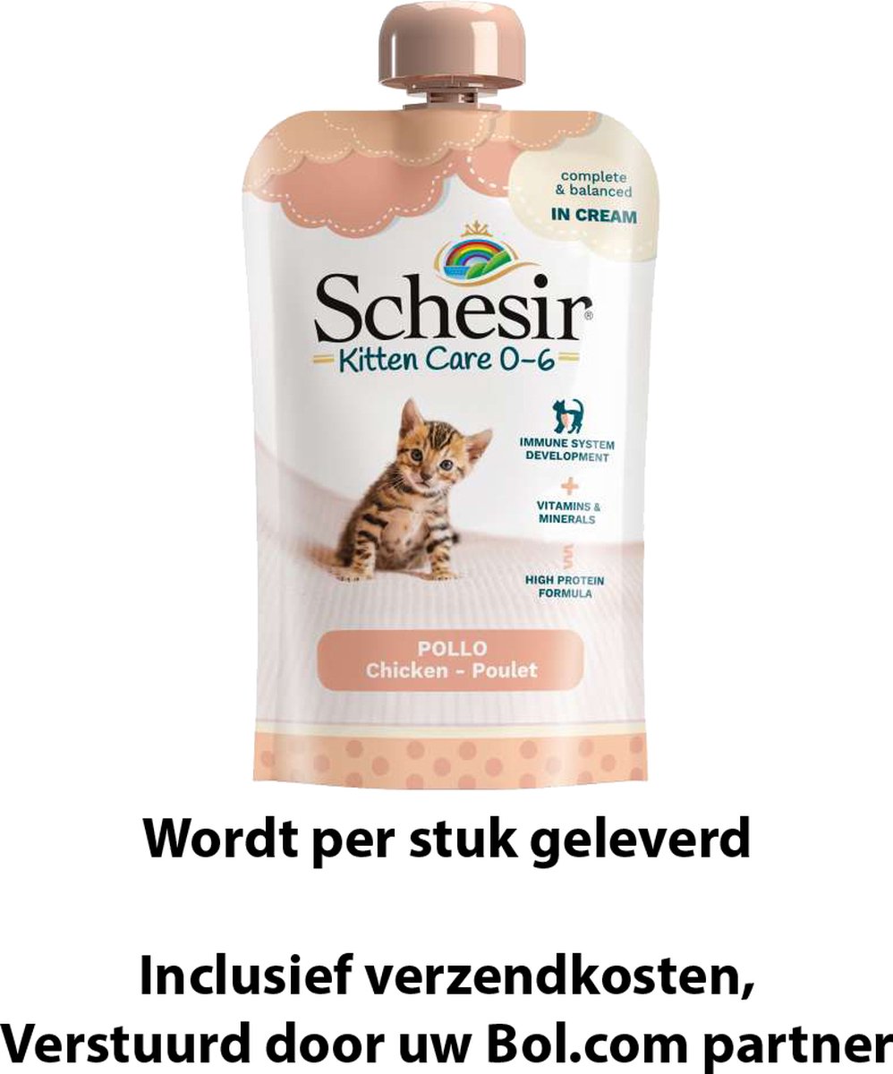 Schesir Schesir Kattenvoer Kitten 0-6 Kip in Cream 150 gr