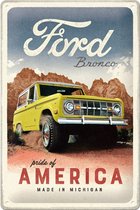 Metalen wandbord 20x30 cm Ford - Bronco Pride of America