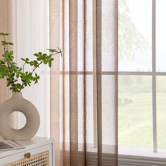 Vitrage – duurzaam – luxe vitrage voor slaapkamer woonkamer eetkamer -  hoogwaardig... | bol.com
