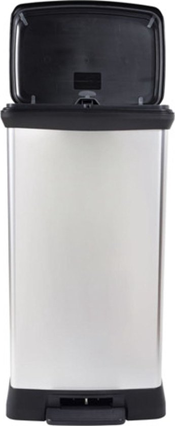 Curver Poubelle a pédale - 50 L - Gris métallisé