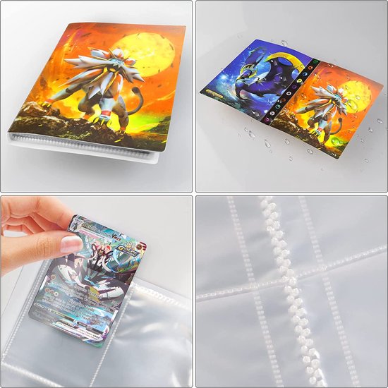 LYAILOOGXL Pokemon Album de collection 900 cartes Pokémon avec 50 pochettes amovibles, en polyuréthane avec surface étanche, cadeau pour collectionneurs de cartes