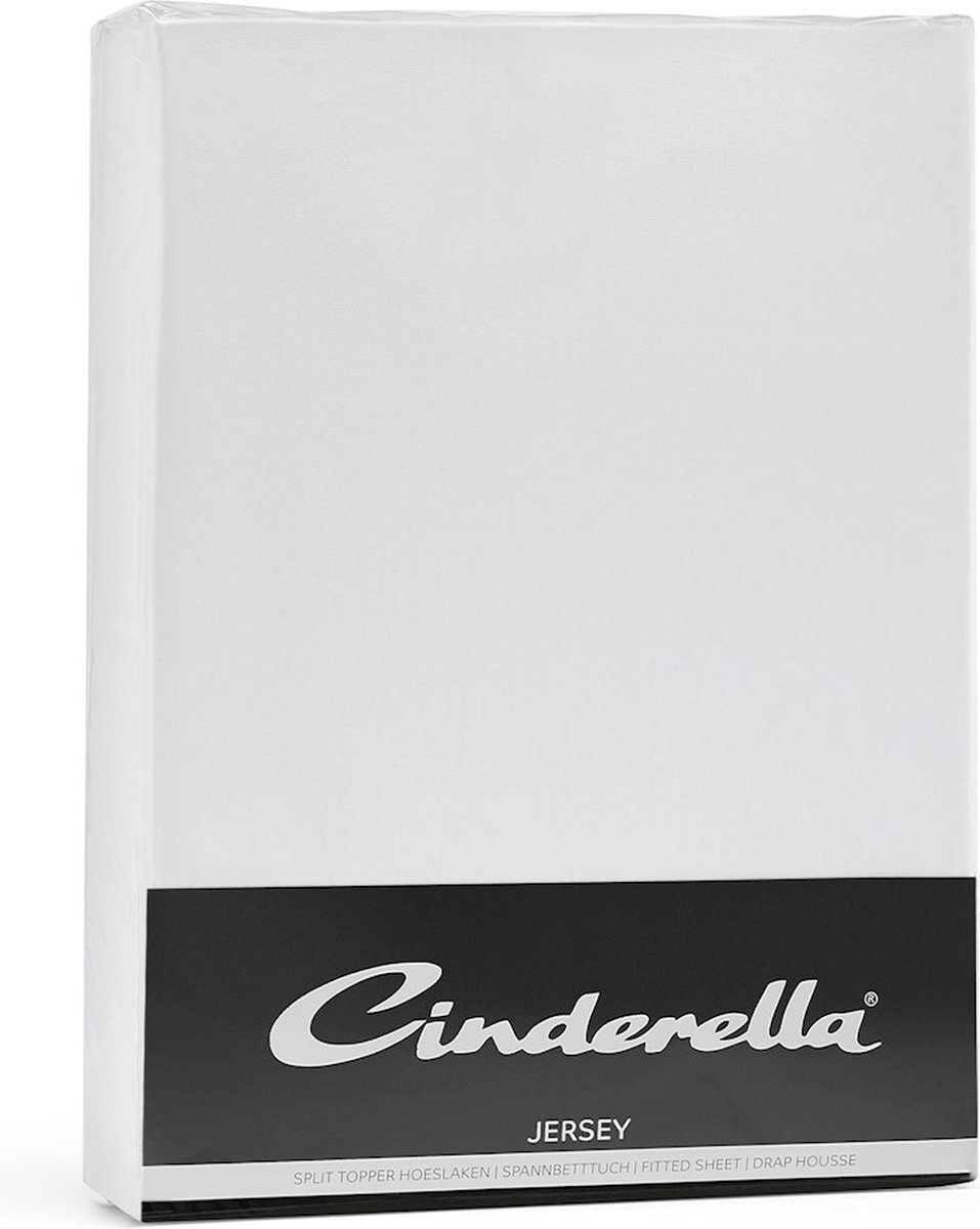 Cinderella Hoeslaken - Single Split Topper - Jersey - 180x200 /210 cm - tot  15 cm - Wit | bol.