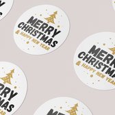 Stickers Kerst | Nieuwjaar | Christmas | New Year | Feeststicker | per 48 | Sluitsticker | Cadeau | Inpakken | 4cm | Kerstpakket