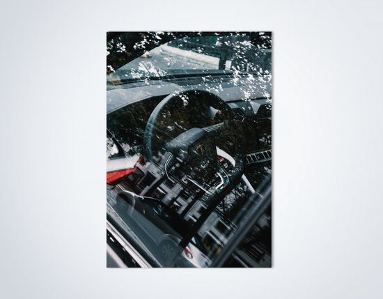 Lamborghini Stuur Logo- Autoposter | Kinderkamer | Slaapkamer | Kantoor