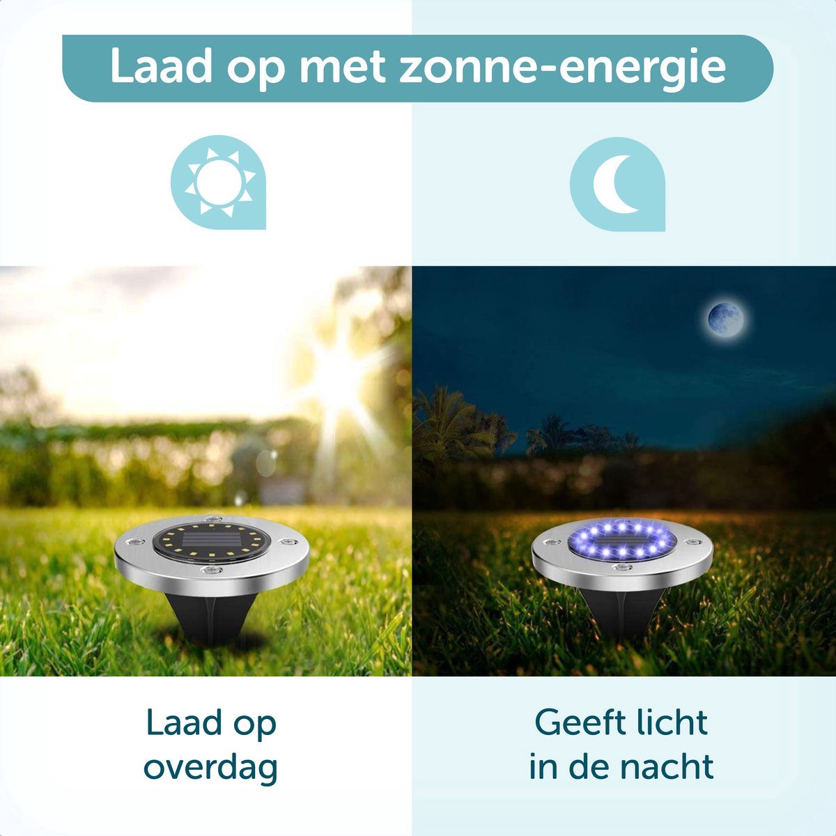 Solar - Op batterij - RVS - Staand - Ronde - Padverlichting kopen Solar - Op batterij - RVS - Staand - Ronde - Padverlichting kopen