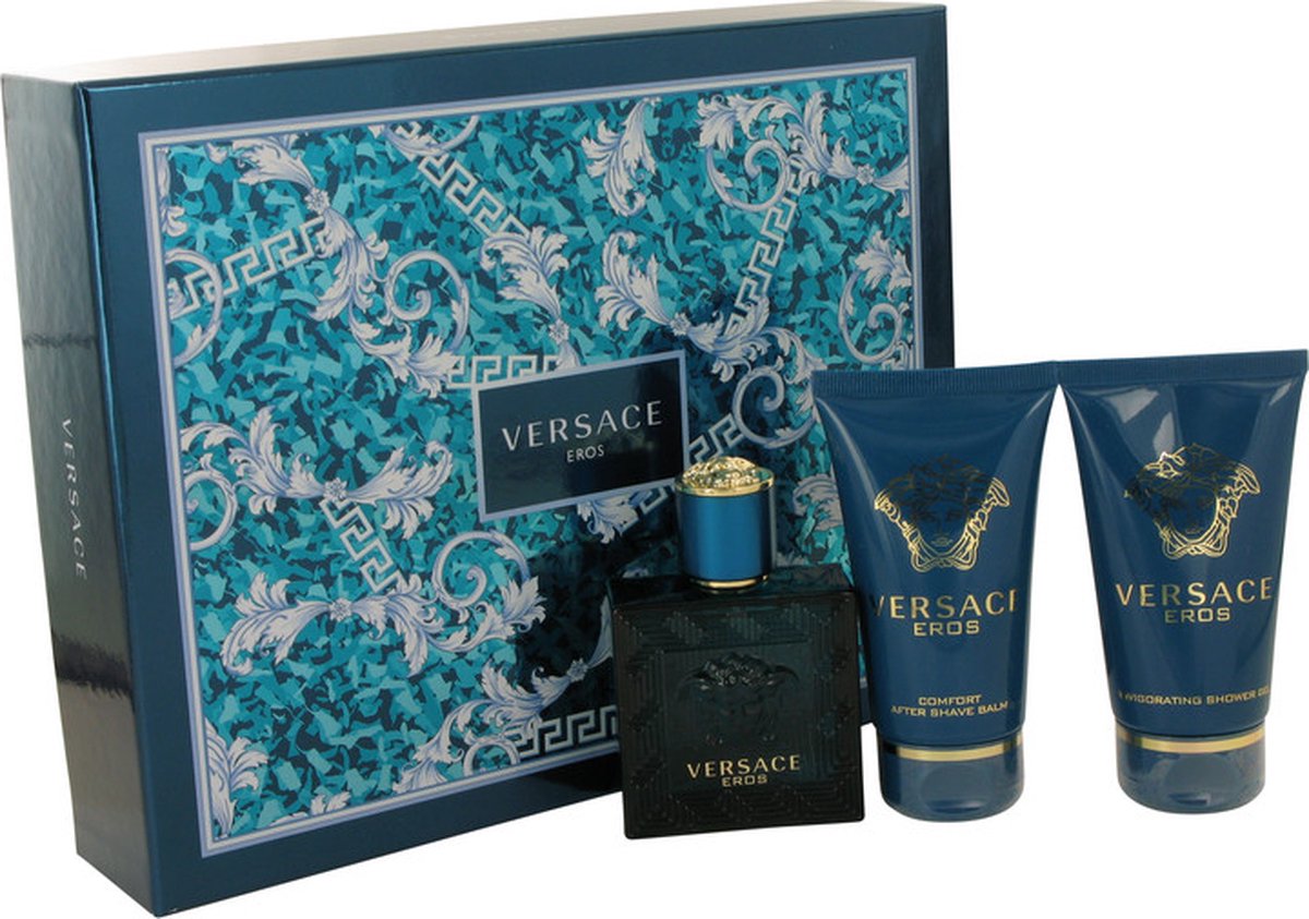 Versace - Eros Gift Set 50 Ml Edt, Shower Gel And Eros 50 Ml After Shave Balsam Eros 50 Ml