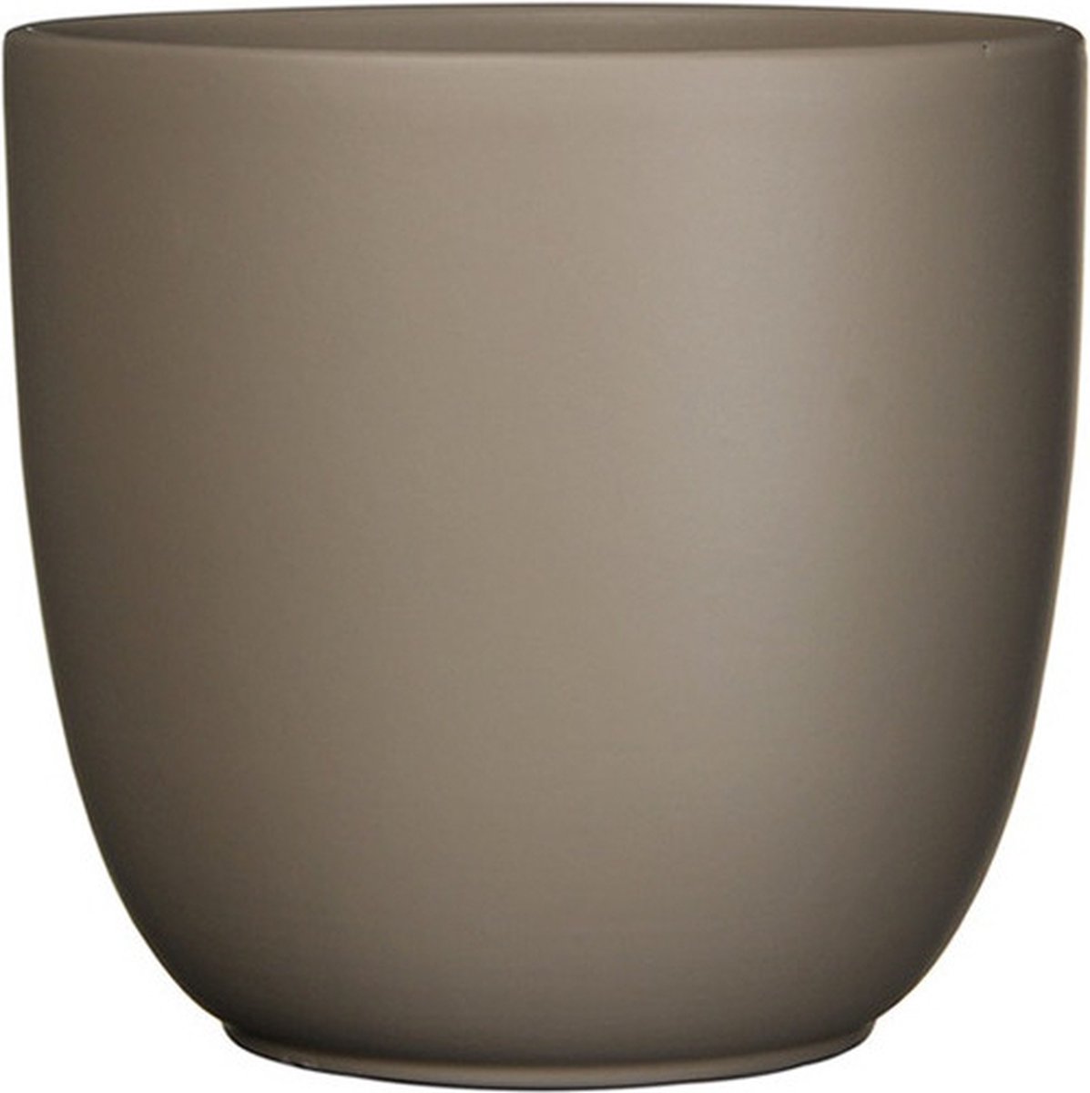 Mica Decorations Bloempot - taupe bruin - mat - D12 x H11 cm - keramiek - voor kamerplant - plantenpot