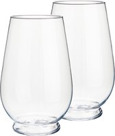Set van 2x stuks bloemenvazen van glas 18 x 29 cm - Glazen transparante cilinder vazen