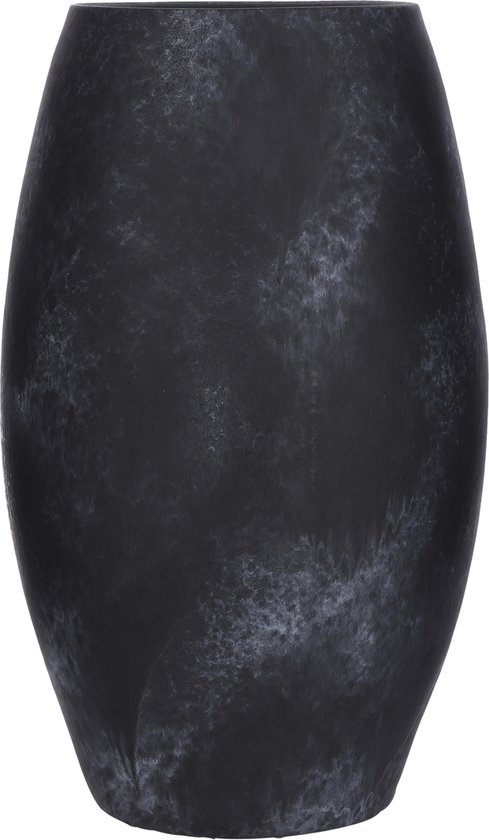 Bloemenvaas in kleur mat zwart keramiek voor boeketten/takken/bloemen H50 x D30 cm- vazen binnen