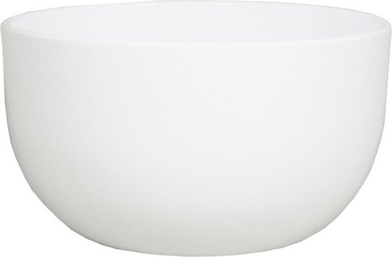 Pot de fleurs en céramique couleur blanc brillant pour plante d'intérieur H14 x P26 cm - Cache-pots d'intérieur