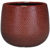 Mica Decorations gabriel pot rond bordeaux taille en cm: 16 x 18
